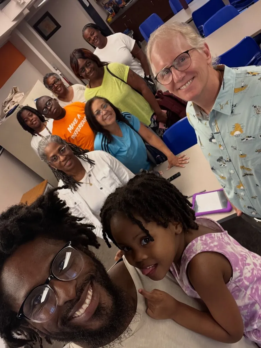 Adults and young people spending time together